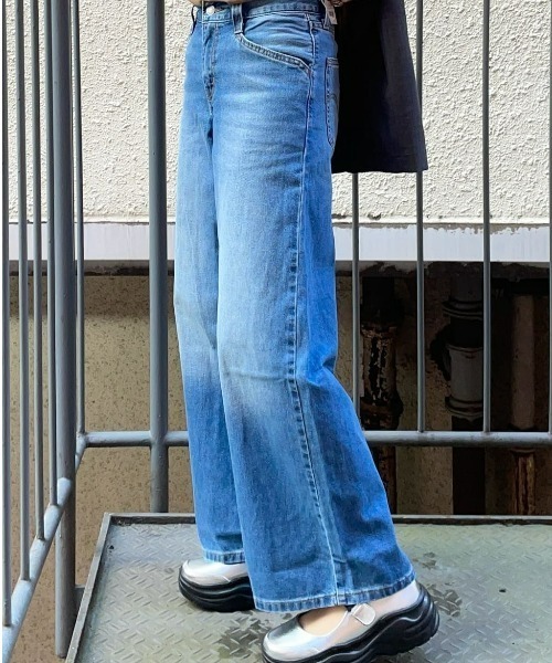 KAIKO ライトブルーワイドレッグデニムパンツ KAIKO ライトブルーワイドレッグデニムパンツ