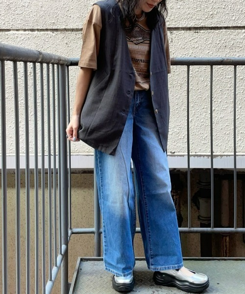 Levi's(リーバイス)の「Levi's(リーバイス)「COOL」ワイドレッグバギー(デニムパンツ・レディース・ライトインディゴブルー・24inch/25inch/26inch/27inch)」の19枚目の写真