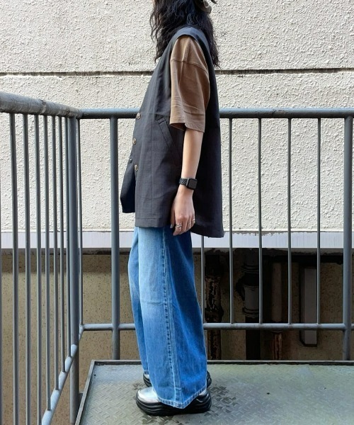 Levi's(リーバイス)の「Levi's(リーバイス)「COOL」ワイドレッグバギー(デニムパンツ・レディース・ライトインディゴブルー・24inch/25inch/26inch/27inch)」の20枚目の写真