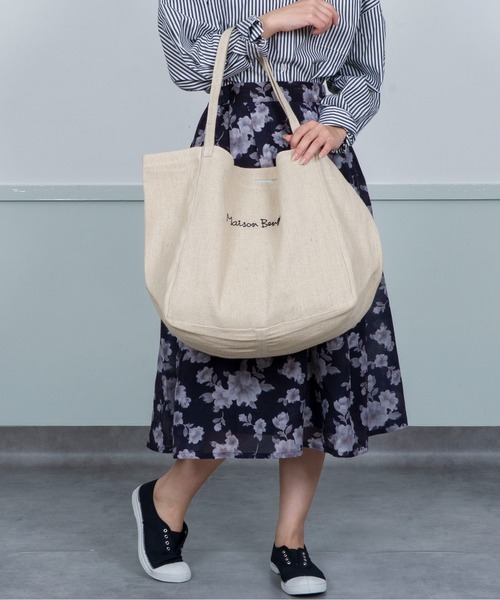 MAISON BENGAL（マイソンベンガル）の「【Maison Bengal】コットン　トートバッグ ユニセックス（トートバッグ・レディース・ブラック/ナチュラル/ネイビー・FREE）」の2枚目の写真