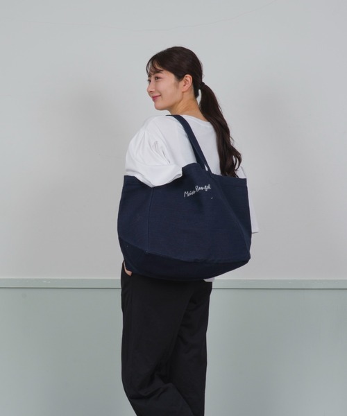 MAISON BENGAL（マイソンベンガル）の「【Maison Bengal】コットン　トートバッグ ユニセックス（トートバッグ・レディース・ブラック/ナチュラル/ネイビー・FREE）」の9枚目の写真