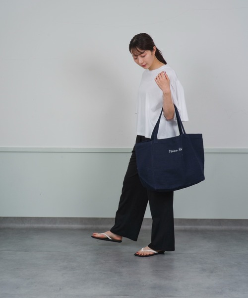 MAISON BENGAL（マイソンベンガル）の「【Maison Bengal】コットン　トートバッグ ユニセックス（トートバッグ・レディース・ブラック/ナチュラル/ネイビー・FREE）」の11枚目の写真