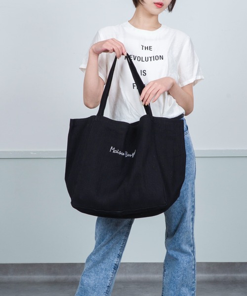MAISON BENGAL(マイソンベンガル)の「【Maison Bengal】コットン トートバッグ ユニセックス(トートバッグ・レディース・ブラック/ナチュラル/ネイビー・FREE)」の11枚目の写真