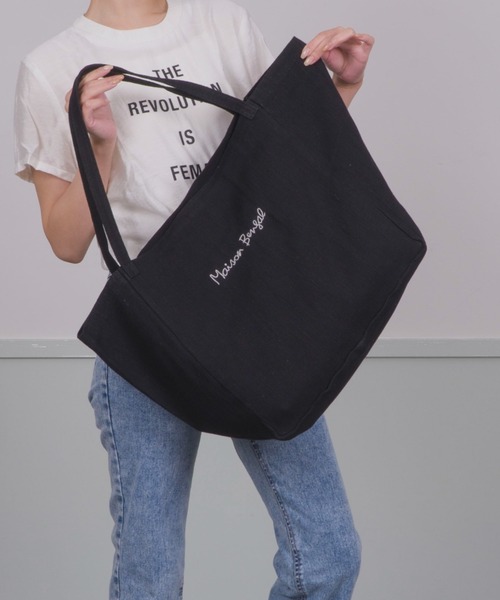 MAISON BENGAL（マイソンベンガル）の「【Maison Bengal】コットン　トートバッグ ユニセックス（トートバッグ・レディース・ブラック/ナチュラル/ネイビー・FREE）」の15枚目の写真