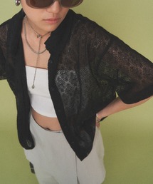 Solace（ソレイス）の「透かしレースハーフスリーブシャツ（シャツ/ブラウス）」