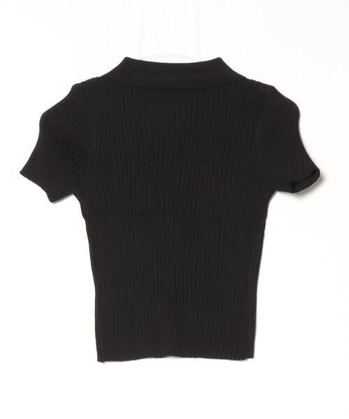 Per sist ence(パーシエンス)の「リブ半袖ポロニット(Tシャツ/カットソー・レディース・グレー/ホワイト/ブラック/ライトピンク・ONE SIZE)」の5枚目の写真
