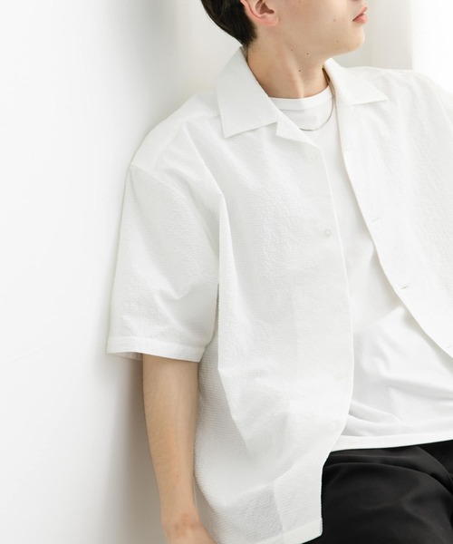 SENSE OF PLACE by URBAN RESEARCH（センスオブプレイスバイアーバンリサーチ）の「シアサッカーオープンカラーショートスリーブシャツ（シャツ/ブラウス・メンズ・ライトブルー/ホワイト/ネイビー・LARGE/MEDIUM）」の22枚目の写真