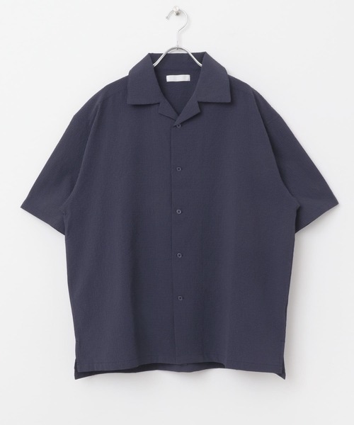 SENSE OF PLACE by URBAN RESEARCH（センスオブプレイスバイアーバンリサーチ）の「シアサッカーオープンカラーショートスリーブシャツ（シャツ/ブラウス・メンズ・ライトブルー/ホワイト/ネイビー・LARGE/MEDIUM）」の8枚目の写真