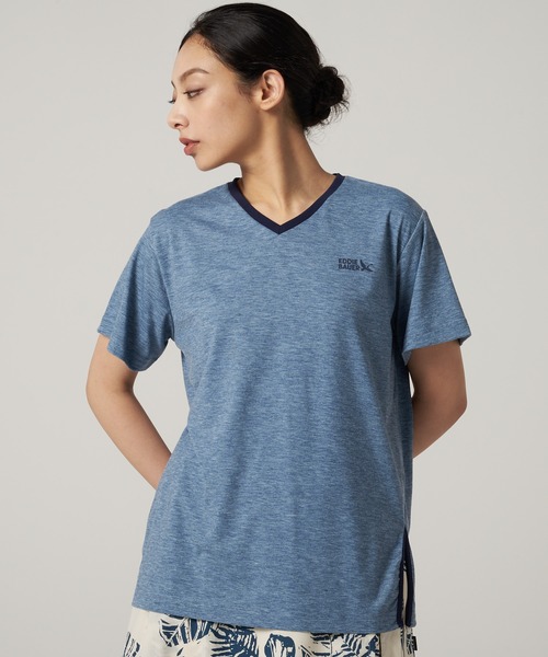 Eddie Bauer(エディーバウアー)の「アシンメトリー スリット 半袖 Tシャツ(Tシャツ/カットソー・レディース・ピンク/グレー/ネイビー・S/M/L/XL)」の1枚目の写真