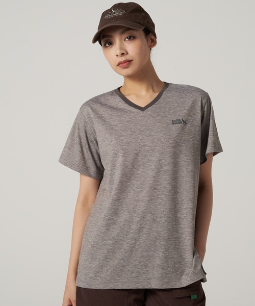 Eddie Bauer(エディーバウアー)の「アシンメトリー スリット 半袖 Tシャツ(Tシャツ/カットソー・レディース・ピンク/グレー/ネイビー・S/M/L/XL)」の2枚目の写真