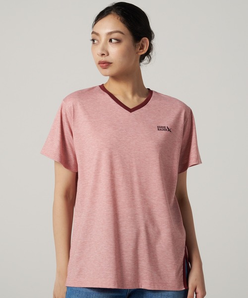 Eddie Bauer(エディーバウアー)の「アシンメトリー スリット 半袖 Tシャツ(Tシャツ/カットソー・レディース・ピンク/グレー/ネイビー・S/M/L/XL)」の3枚目の写真