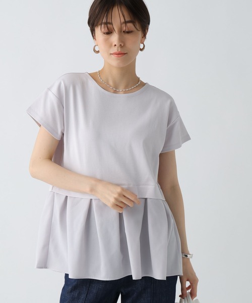 Elura（エルーラ）の「ラク映えレイヤード風プルオーバー/328270（Tシャツ/カットソー・レディース・ブラック/ライトグレー/ホワイト・LARGE/MEDIUM）」の3枚目の写真