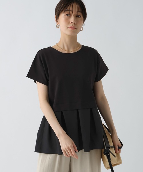 Elura（エルーラ）の「ラク映えレイヤード風プルオーバー/328270（Tシャツ/カットソー・レディース・ブラック/ライトグレー/ホワイト・LARGE/MEDIUM）」の2枚目の写真