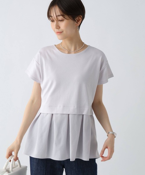 Elura（エルーラ）の「ラク映えレイヤード風プルオーバー/328270（Tシャツ/カットソー・レディース・ブラック/ライトグレー/ホワイト・LARGE/MEDIUM）」の12枚目の写真