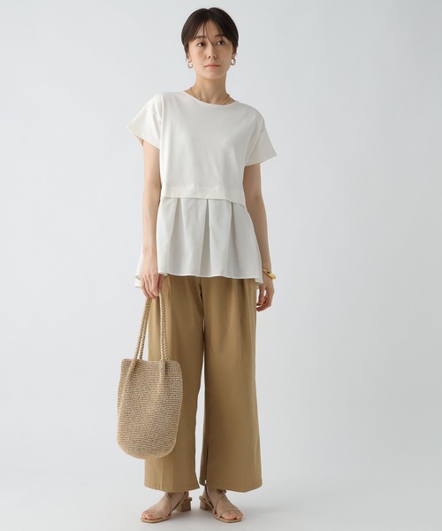 Elura（エルーラ）の「ラク映えレイヤード風プルオーバー/328270（Tシャツ/カットソー・レディース・ブラック/ライトグレー/ホワイト・LARGE/MEDIUM）」の4枚目の写真