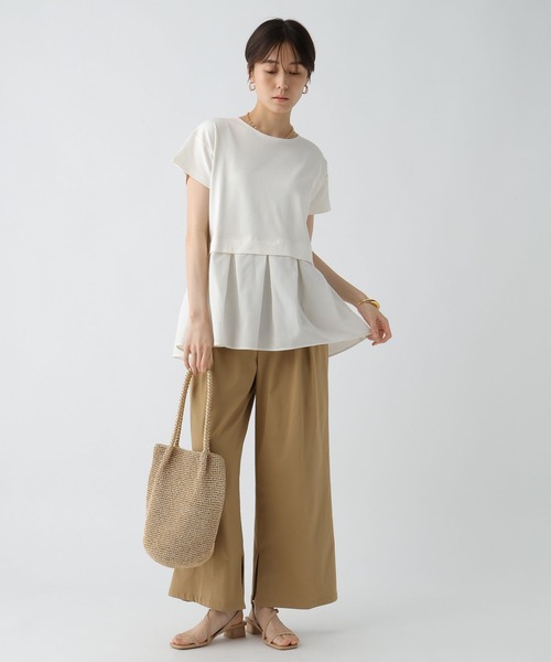 Elura（エルーラ）の「ラク映えレイヤード風プルオーバー/328270（Tシャツ/カットソー・レディース・ブラック/ライトグレー/ホワイト・LARGE/MEDIUM）」の5枚目の写真