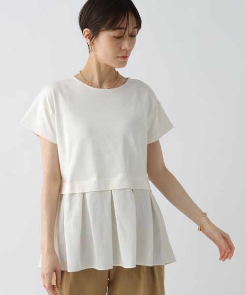 Elura（エルーラ）の「ラク映えレイヤード風プルオーバー/328270（Tシャツ/カットソー・レディース・ブラック/ライトグレー/ホワイト・LARGE/MEDIUM）」の6枚目の写真