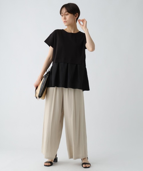 Elura（エルーラ）の「ラク映えレイヤード風プルオーバー/328270（Tシャツ/カットソー・レディース・ブラック/ライトグレー/ホワイト・LARGE/MEDIUM）」の7枚目の写真