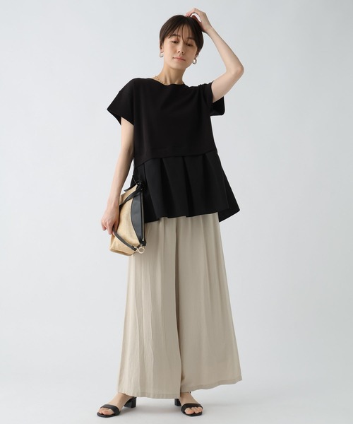 Elura（エルーラ）の「ラク映えレイヤード風プルオーバー/328270（Tシャツ/カットソー・レディース・ブラック/ライトグレー/ホワイト・LARGE/MEDIUM）」の8枚目の写真