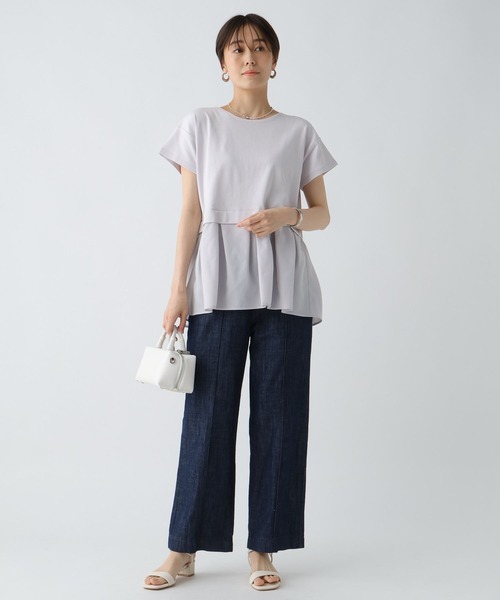 Elura（エルーラ）の「ラク映えレイヤード風プルオーバー/328270（Tシャツ/カットソー・レディース・ブラック/ライトグレー/ホワイト・LARGE/MEDIUM）」の9枚目の写真