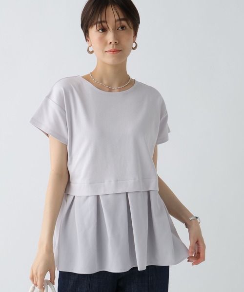 Elura（エルーラ）の「ラク映えレイヤード風プルオーバー/328270（Tシャツ/カットソー・レディース・ブラック/ライトグレー/ホワイト・LARGE/MEDIUM）」の13枚目の写真