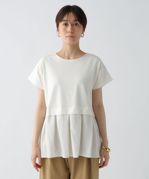 Elura（エルーラ）の「ラク映えレイヤード風プルオーバー/328270（Tシャツ/カットソー・レディース・ブラック/ライトグレー/ホワイト・LARGE/MEDIUM）」の14枚目の写真