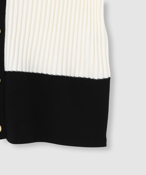 LOULOU WILLOUGHBY（ルルウィルビー）の「◇ 【LOULOU WILLOUGHBY】バイカラーキーネック5分袖カーディガン（カーディガン/ボレロ・レディース・レッド/ブラック/オフホワイト・2）」の7枚目の写真