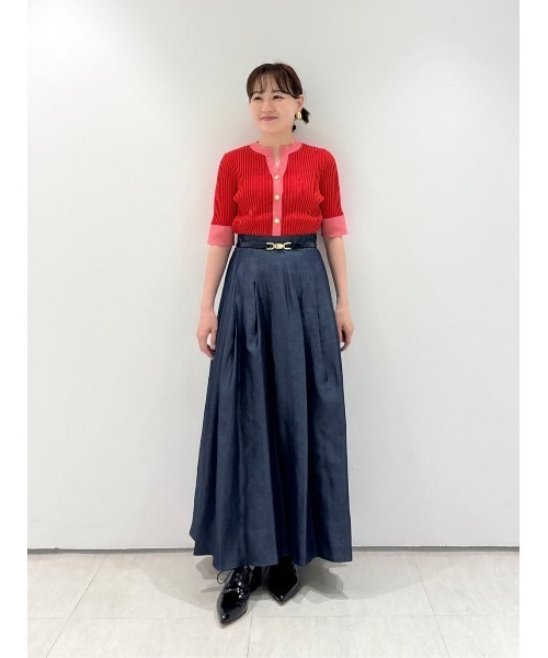 LOULOU WILLOUGHBY（ルルウィルビー）の「◇ 【LOULOU WILLOUGHBY】バイカラーキーネック5分袖カーディガン（カーディガン/ボレロ・レディース・レッド/ブラック/オフホワイト・2）」の14枚目の写真