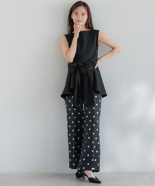 coca(coca)(コカ)の「前後2wayリボントップス セットアップ可能(Tシャツ/カットソー・レディース・ブラック/アイボリー・S/M/L)」の10枚目の写真