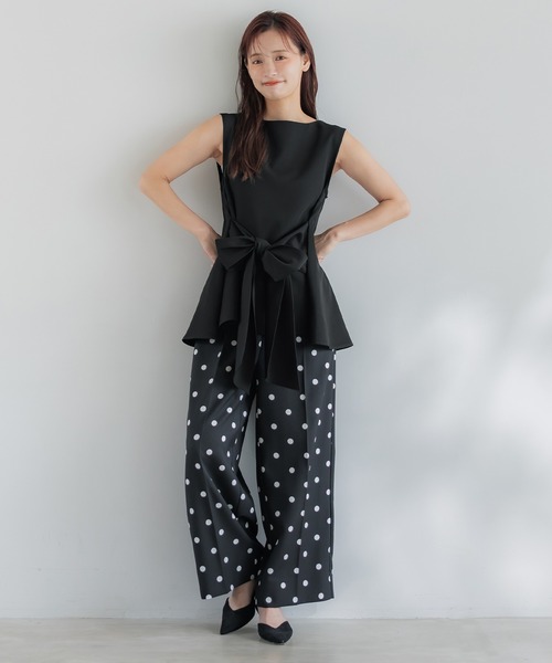 coca(coca)(コカ)の「前後2wayリボントップス セットアップ可能(Tシャツ/カットソー・レディース・ブラック/アイボリー・S/M/L)」の12枚目の写真