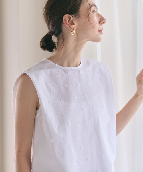BEAUTY&YOUTH UNITED ARROWS（ビューティーアンドユースユナイテッドアローズ）の「ドット ジャガード ノースリーブ ブラウス（シャツ/ブラウス・レディース・ブラック/ホワイト・FREE）」の11枚目の写真