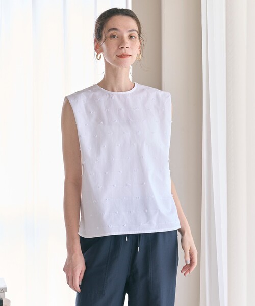 BEAUTY&YOUTH UNITED ARROWS（ビューティーアンドユースユナイテッドアローズ）の「ドット ジャガード ノースリーブ ブラウス（シャツ/ブラウス・レディース・ブラック/ホワイト・FREE）」の13枚目の写真