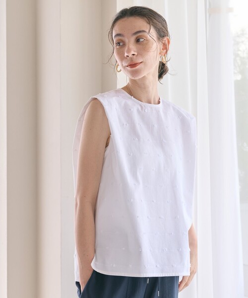 BEAUTY&YOUTH UNITED ARROWS（ビューティーアンドユースユナイテッドアローズ）の「ドット ジャガード ノースリーブ ブラウス（シャツ/ブラウス・レディース・ブラック/ホワイト・FREE）」の14枚目の写真