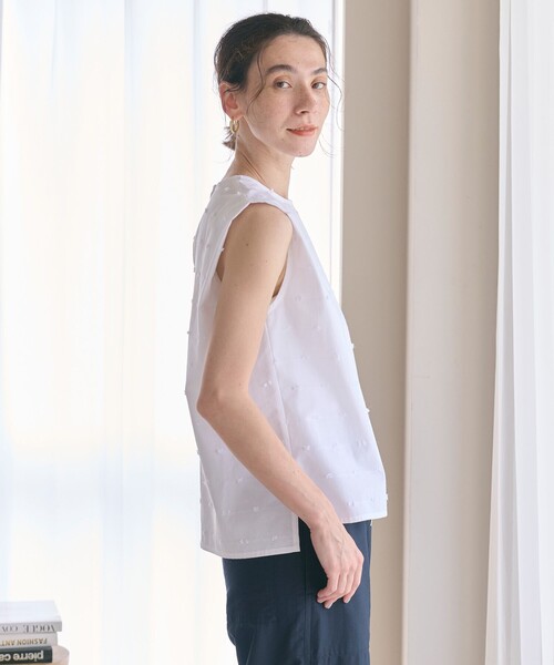 BEAUTY&YOUTH UNITED ARROWS（ビューティーアンドユースユナイテッドアローズ）の「ドット ジャガード ノースリーブ ブラウス（シャツ/ブラウス・レディース・ブラック/ホワイト・FREE）」の15枚目の写真