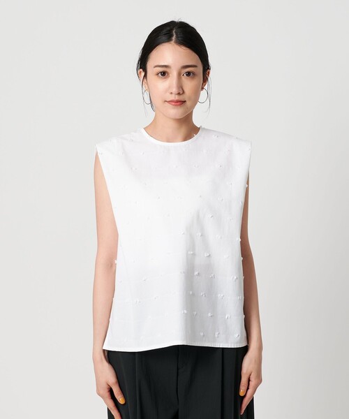 BEAUTY&YOUTH UNITED ARROWS（ビューティーアンドユースユナイテッドアローズ）の「ドット ジャガード ノースリーブ ブラウス（シャツ/ブラウス・レディース・ブラック/ホワイト・FREE）」の10枚目の写真