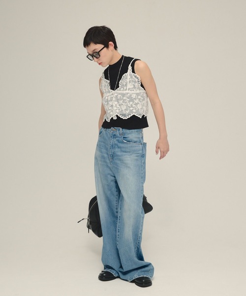 eL（エル）の「【eL】Lace Cami/572924（キャミソール・レディース・オフホワイト/ブラック・FREE）」の5枚目の写真