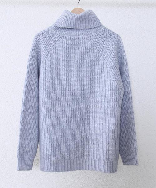 coen（コーエン）の「バルキーニットオフタートルネックプルオーバー（ニット/セーター・レディース・オフホワイト/グレー/ライトブルー・MEDIUM/LARGE）」の6枚目の写真