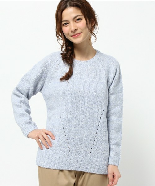 coen（コーエン）の「バルキーニットオフタートルネックプルオーバー（ニット/セーター・レディース・オフホワイト/グレー/ライトブルー・MEDIUM/LARGE）」の13枚目の写真