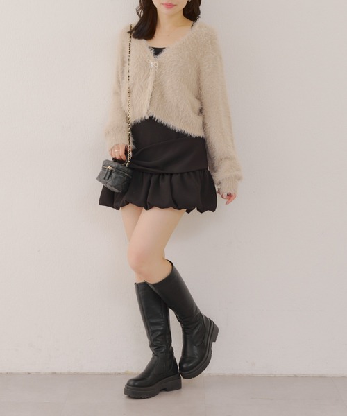 continuer de NICE CLAUP(コンティニューデナイスクラップ)の「シャギーショートカーディガン(カーディガン/ボレロ・レディース・ミント/ブラウン/ピンク/ブラック/アイボリー・FREE)」の18枚目の写真