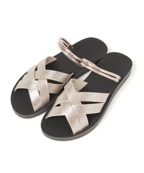 GLOBAL WORK（グローバルワーク）の「らくっション2WAYラメサンダル/494066（サンダル・レディース・シルバー/ブラック/ゴールド・LARGE/MEDIUM）」の3枚目の写真