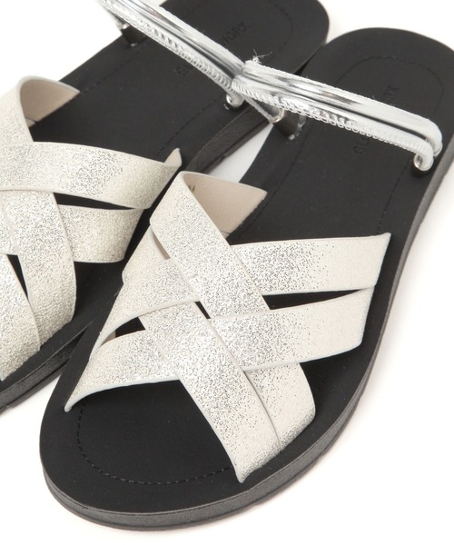 GLOBAL WORK（グローバルワーク）の「らくっション2WAYラメサンダル/494066（サンダル・レディース・シルバー/ブラック/ゴールド・LARGE/MEDIUM）」の12枚目の写真