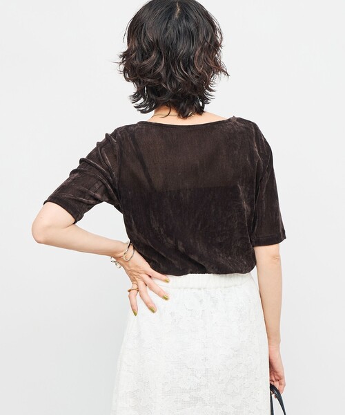 新品　NOLLEY'S　フレアカットソー ノーリーズ NOLLEY'S 麻調フレアスリーブBL （ライトグレー