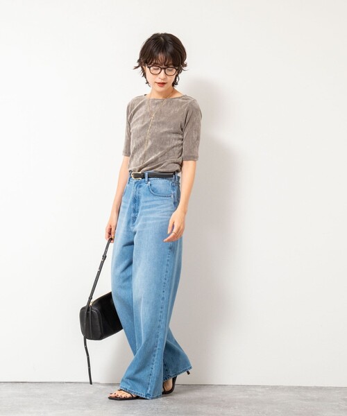 NOLLEY’S(ノーリーズ)の「フロッキーチュールボートネックプルオーバーカットソー(Tシャツ/カットソー・レディース・ブラウン/ブラック/グレー・38)」の15枚目の写真