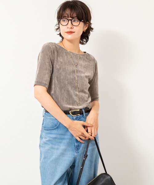 NOLLEY’S(ノーリーズ)の「フロッキーチュールボートネックプルオーバーカットソー(Tシャツ/カットソー・レディース・ブラウン/ブラック/グレー・38)」の17枚目の写真