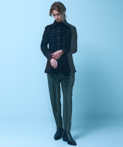 5351 POUR LES HOMMES（ゴーサンゴーイチプールオム）の「【セットアップ対応 / ストレッチ】ウエスタン デニムシャツ（シャツ/ブラウス・メンズ・インディゴブルー/ブラック・44/46/48/50）」の3枚目の写真