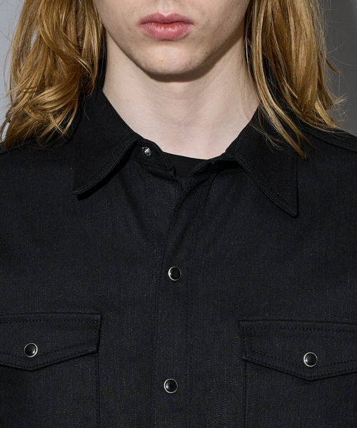 5351 POUR LES HOMMES（ゴーサンゴーイチプールオム）の「【セットアップ対応 / ストレッチ】ウエスタン デニムシャツ（シャツ/ブラウス・メンズ・インディゴブルー/ブラック・44/46/48/50）」の8枚目の写真