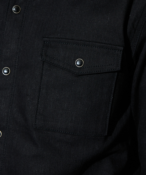 5351 POUR LES HOMMES（ゴーサンゴーイチプールオム）の「【セットアップ対応 / ストレッチ】ウエスタン デニムシャツ（シャツ/ブラウス・メンズ・インディゴブルー/ブラック・44/46/48/50）」の10枚目の写真