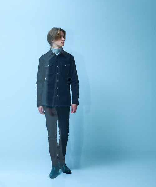5351 POUR LES HOMMES（ゴーサンゴーイチプールオム）の「【セットアップ対応 / ストレッチ】ウエスタン デニムシャツ（シャツ/ブラウス・メンズ・インディゴブルー/ブラック・44/46/48/50）」の18枚目の写真