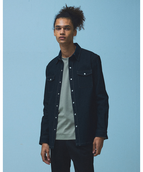 5351 POUR LES HOMMES（ゴーサンゴーイチプールオム）の「【セットアップ対応 / ストレッチ】ウエスタン デニムシャツ（シャツ/ブラウス・メンズ・インディゴブルー/ブラック・44/46/48/50）」の21枚目の写真