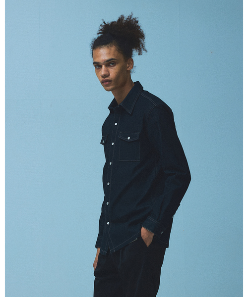 5351 POUR LES HOMMES（ゴーサンゴーイチプールオム）の「【セットアップ対応 / ストレッチ】ウエスタン デニムシャツ（シャツ/ブラウス・メンズ・インディゴブルー/ブラック・44/46/48/50）」の22枚目の写真
